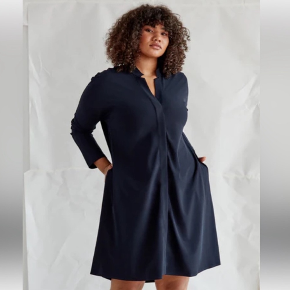ADAY Navy Jetset Something Borrowed Shirt Dress